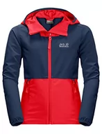 Kurtki i płaszcze dla chłopców - Jack Wolfskin Chłopięca Turbulence B Kurtka Softshell, Peak Red, 92 - miniaturka - grafika 1