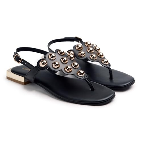 GIOSEPPO Damski pasek Kaduna T-Strap, czarny/biały, 3,5 UK