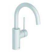 Baterie umywalkowe - KLUDI 380285376 BOZZ jednouchwytowa bateria umywalkowa, obrotowa wylewka, bez zest.odpł, biały mat - miniaturka - grafika 1