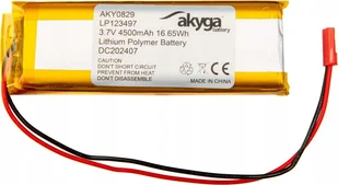 Akyga Akumulator Li-Po LP123497 AKY0829 3.7V / 4500mAh PCM złącze JST 2-Pin 150mm - Akumulatory do elektronarzędzi - miniaturka - grafika 1