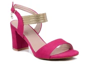 Sandały damskie - Sandały damskie na słupku wizytowe Barski GD169-40 - miniaturka - grafika 1