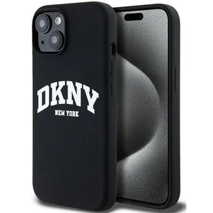 Oryginalne Etui IPHONE 13 / 14 / 15 DKNY Hardcase Liquid Silicone White Printed Logo MagSafe DKHMP14SSNYACH - Etui i futerały do telefonów - miniaturka - grafika 1