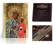 Ikony i obrazy sakralne - Ikona religijna Matka Boża Częstochowska w sukni wdzięczności - miniaturka - grafika 1