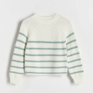 Reserved - Klasyczny sweter w paski - Wielobarwny - Swetry dla dziewczynek - miniaturka - grafika 1