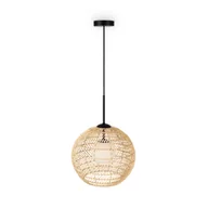 Lampy sufitowe - Lampa wisząca w stylu boho, do salonu MOD204PL-01BG1 z serii CANE - miniaturka - grafika 1