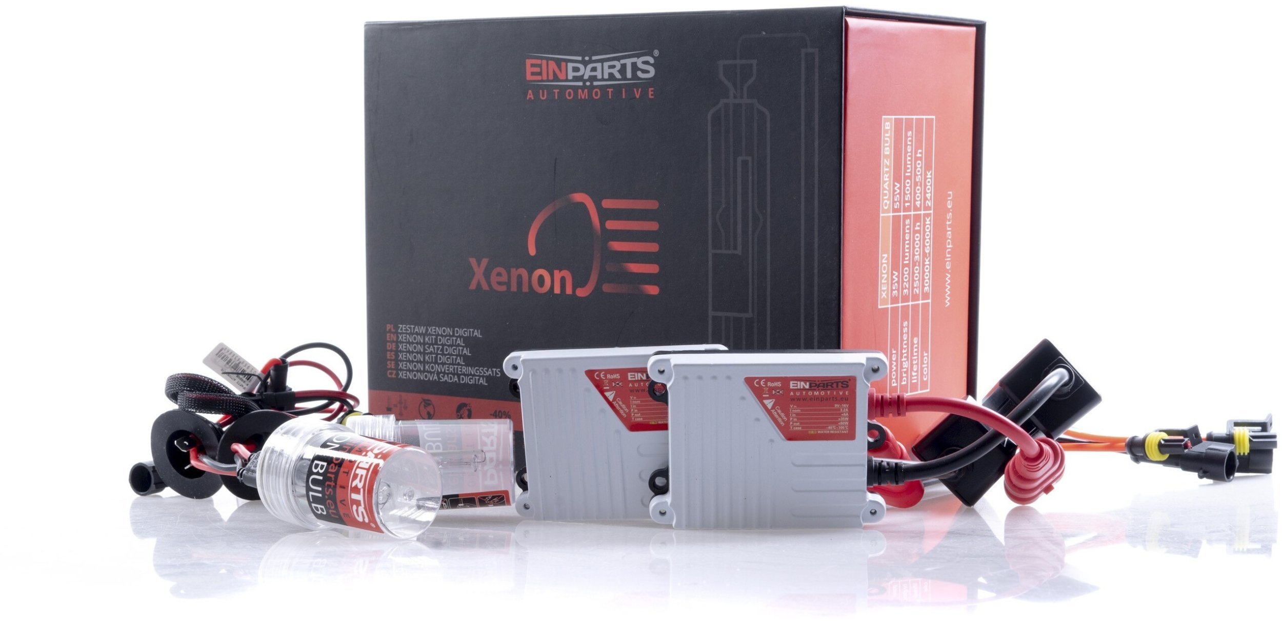 Einparts Automotive ZESTAW XENON H1M 4300K SLIM DC 35W DO SAMOCHODÓW OŚWIETLENIE HID BEZ BŁĘDÓW