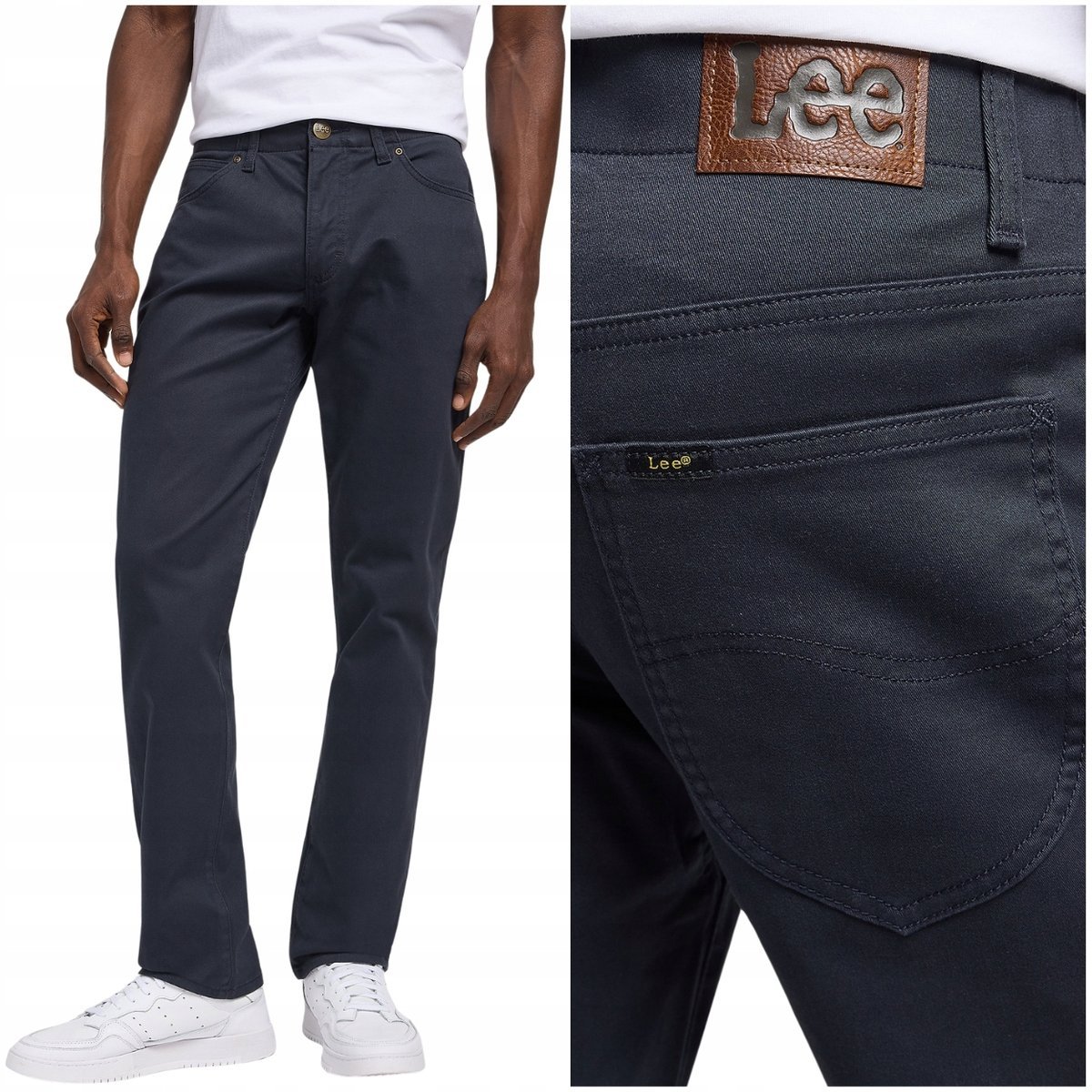 Lee STRAIGHT FIT Extreme Motion wygodne proste spodnie materiałowe W33 L32