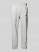 Spodnie sportowe męskie - Spodnie dresowe o kroju regular fit z wyhaftowanym logo - miniaturka - grafika 1