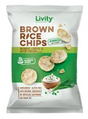 Chipsy - LIVITY Chipsy ryżowe pełnoziarniste o smaku Nordyckiego szczypiorku ze śmietaną 60g - miniaturka - grafika 1