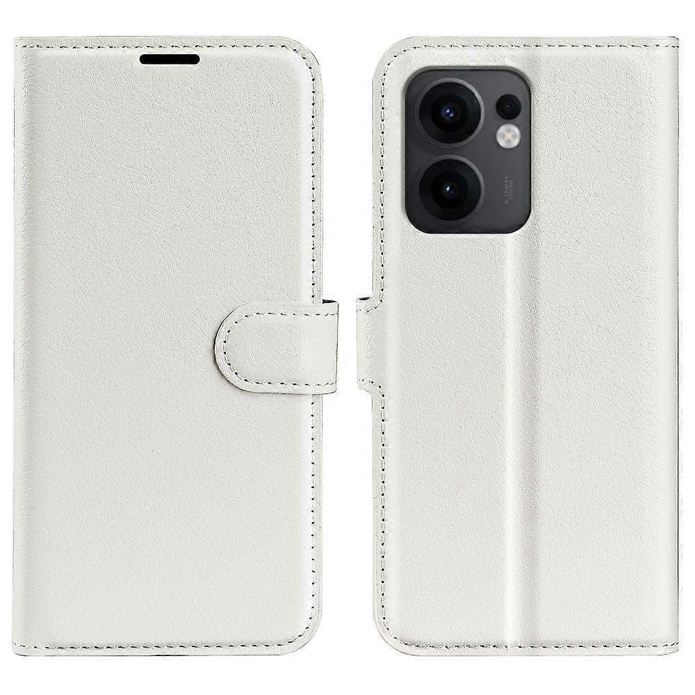 TKdaddy For Oppo Reno13 F 5G Case Litchi Texture Odporny na wstrząsy skórzany portfel Pokrowiec na telefon Biały
