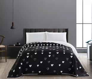 DecoKing DecoKing - Narzuta dwustronna - Love - Czarno-Biały 170x210 cm - Narzuty - miniaturka - grafika 1