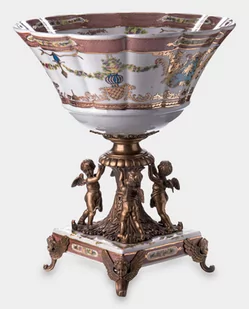 Porcelanowa Misa z Aniołkami na Podstawie Biała - Zabawki kreatywne - miniaturka - grafika 1