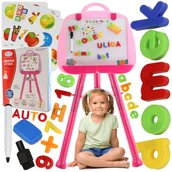 Zabawki interaktywne dla dzieci - Stojąca Tablica Edukacyjna Magnetyczna Suchościeralna Alfabet Cyfry PREZENT - miniaturka - grafika 1