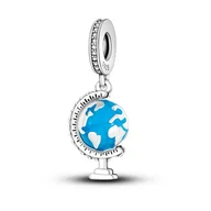 Wisiorki - Zawieszka Charms SREBRO 925 Koralik do PANDORA Globus Świat - miniaturka - grafika 1