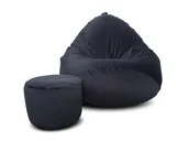 Pufy i podnóżki - Pufa welur sako XXXXL worek + gratis czarna - miniaturka - grafika 1