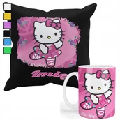 Gadżety dla niej i dla niego - ZESTAW KUBEK + POSZEWKA Z NADRUKIEM-DLA FANA PREZENT HELLO KITTY +IMIĘ - miniaturka - grafika 1