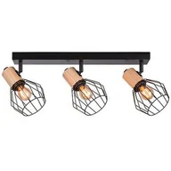 Lampy sufitowe - Paulmann Lanka lampa podsufitowa 3x20W czarna/drewno 66768 - miniaturka - grafika 1