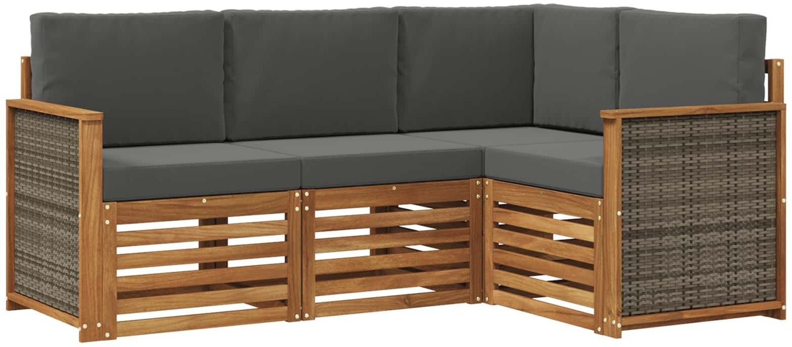 vidaXL Zestawy sof z poduszką 4 pcs Lite Drewno Akacji