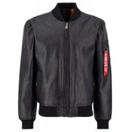 Odzież taktyczna i umundurowanie - Kurtka Alpha Industries MA-1 Leather LF 138121 03 - Czarna M - miniaturka - grafika 1