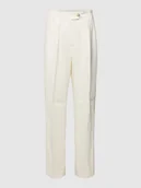 Spodnie damskie - Spodnie lniane zapinane na guzik i zamek błyskawiczny model ‘ELEVATED’ - miniaturka - grafika 1