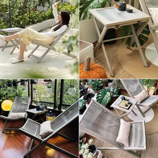 Zestaw mebli tarasowych CHILL SAND leżaki i stolik - Meble ogrodowe - miniaturka - grafika 3