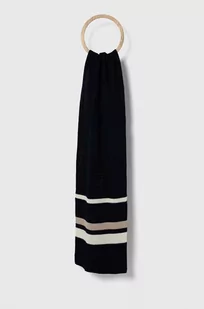 Tommy Hilfiger szalik z domieszką wełny kolor granatowy wzorzysty - Apaszki i szaliki męskie - miniaturka - grafika 1