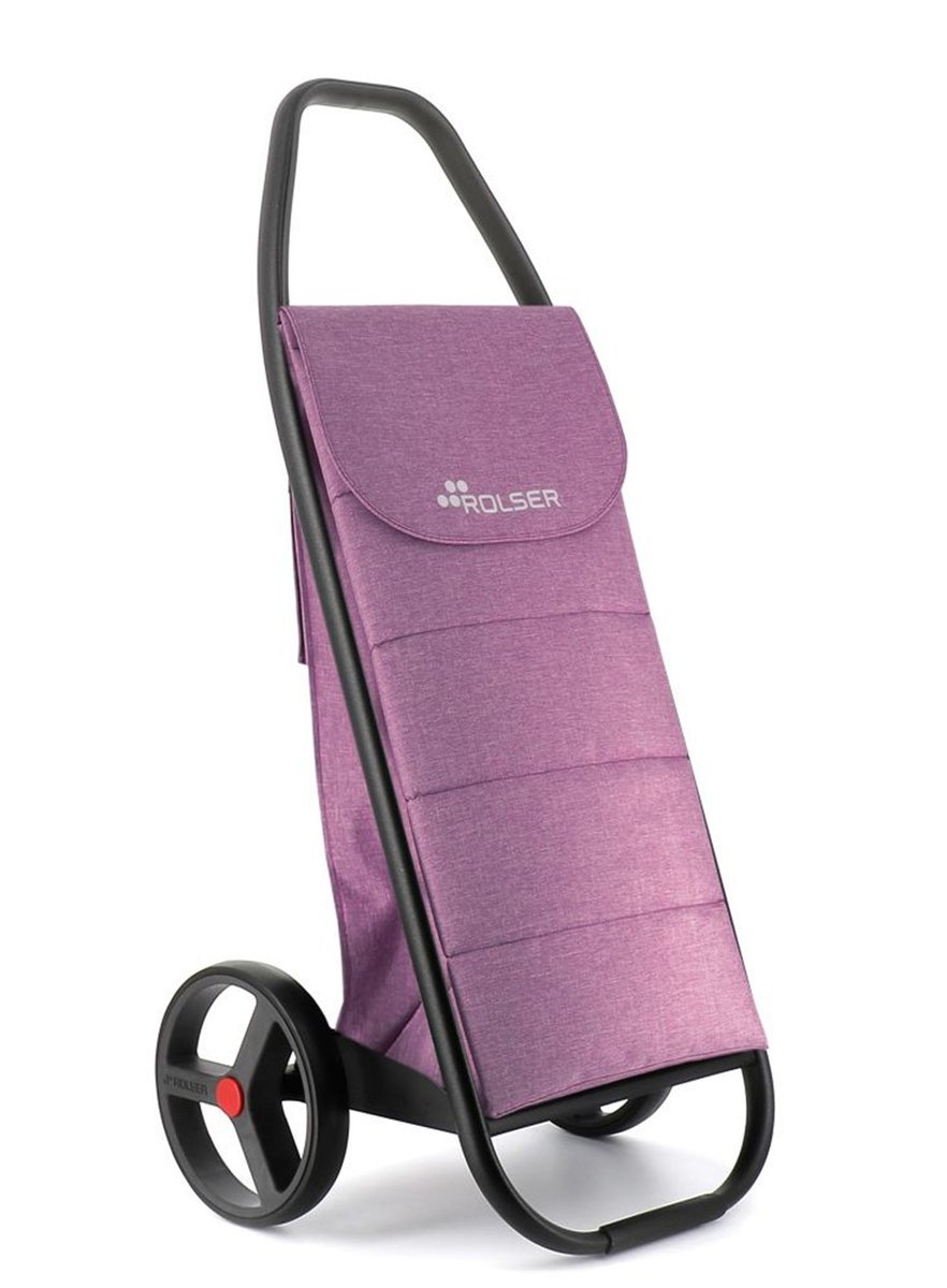 Wózek na zakupy Rolser COM8 Polar z dużymi kołami - malva