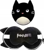 Akcesoria podróżnicze - Relaxeazzz Kot Feline Fine Pluszowy Zestaw: Poduszka + Opaska Na Oczy - miniaturka - grafika 1