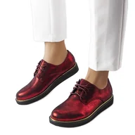 Półbuty damskie - Czerwone brokatowe półbuty Cemetery - Inna marka - miniaturka - grafika 1