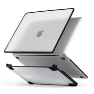 Torby na laptopy - Etui ochronne do Apple Macbook Air 15 M2 2023 / M3 2024 (A2941, A3114) Alogy MatteGuard™ obudowa Matowa Przezroczysta Biel z czarną ramką - miniaturka - grafika 1