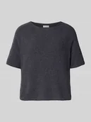 Swetry damskie - Sweter o pudełkowym kroju z mieszanki bawełny i froty - miniaturka - grafika 1