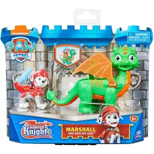 Psi Patrol Rescue Knights Rycerze 2 figurki Marshall i smok Jade - Lalki dla dziewczynek - miniaturka - grafika 1