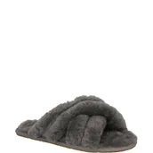 Kapcie damskie - UGG Ocieplane obuwie domowe W SCUFFITA | z dodatkiem skóry - miniaturka - grafika 1