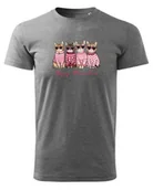 Koszulki i topy damskie - Koszulka na Walentynki Happy Meowentine's Koty Ciemnoszary XXL - miniaturka - grafika 1