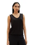 Koszulki i topy damskie - TOM TAILOR Damski 1037427 Top, 14482-Deep Black, XS, 14482 – Deep Black, XS - miniaturka - grafika 1