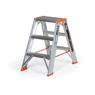 Schodki aluminiowe dwustronne ALVE PREMIUM, 2x3 stopni, wysokość 0,64 m - Drabiny - miniaturka - grafika 1