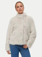 Płaszcze damskie - Vero Moda Futro Monroe 10315328 Beżowy Regular Fit - miniaturka - grafika 1