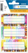 Etykiety do drukarek - HERMA 1904 etykiety do książek, pędzle (76 x 35 mm, 9 naklejek z imionami, papier, matowe) samoprzylepne, trwałe etykiety szkolne na książki, zeszyty, pudełka, gospodarstwo domowe, kolorowe - miniaturka - grafika 1