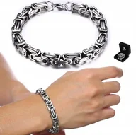 Bransolety męskie - BRANSOLETA Srebrna Męska Bransoletka GRUBA KRÓLEWSKI Bizantyjski - miniaturka - grafika 1