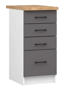 Szara wąska szafka kuchenna z szufladami L9-L81 - Szafki kuchenne Szara wąska szafka kuchenna z szufladami L9-L81 - Szafki kuchenne - miniaturka - grafika 1