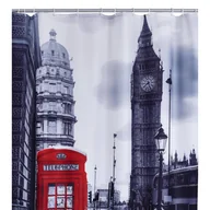 Zasłony prysznicowe - Ridder Zasłona prysznicowa London, poliester, 180 x 200 cm - miniaturka - grafika 1