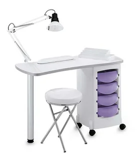 164 Stolik do manicure Kolor: Biały, Pochłaniacz Pyłu: Bez Pochłaniacza - Meble kosmetyczne - miniaturka - grafika 2