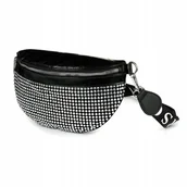 Nerki - Saszetka Damska Nerka TOREBKA Na ramię Pojemna z Paskiem Kryształki Czarna - miniaturka - grafika 1