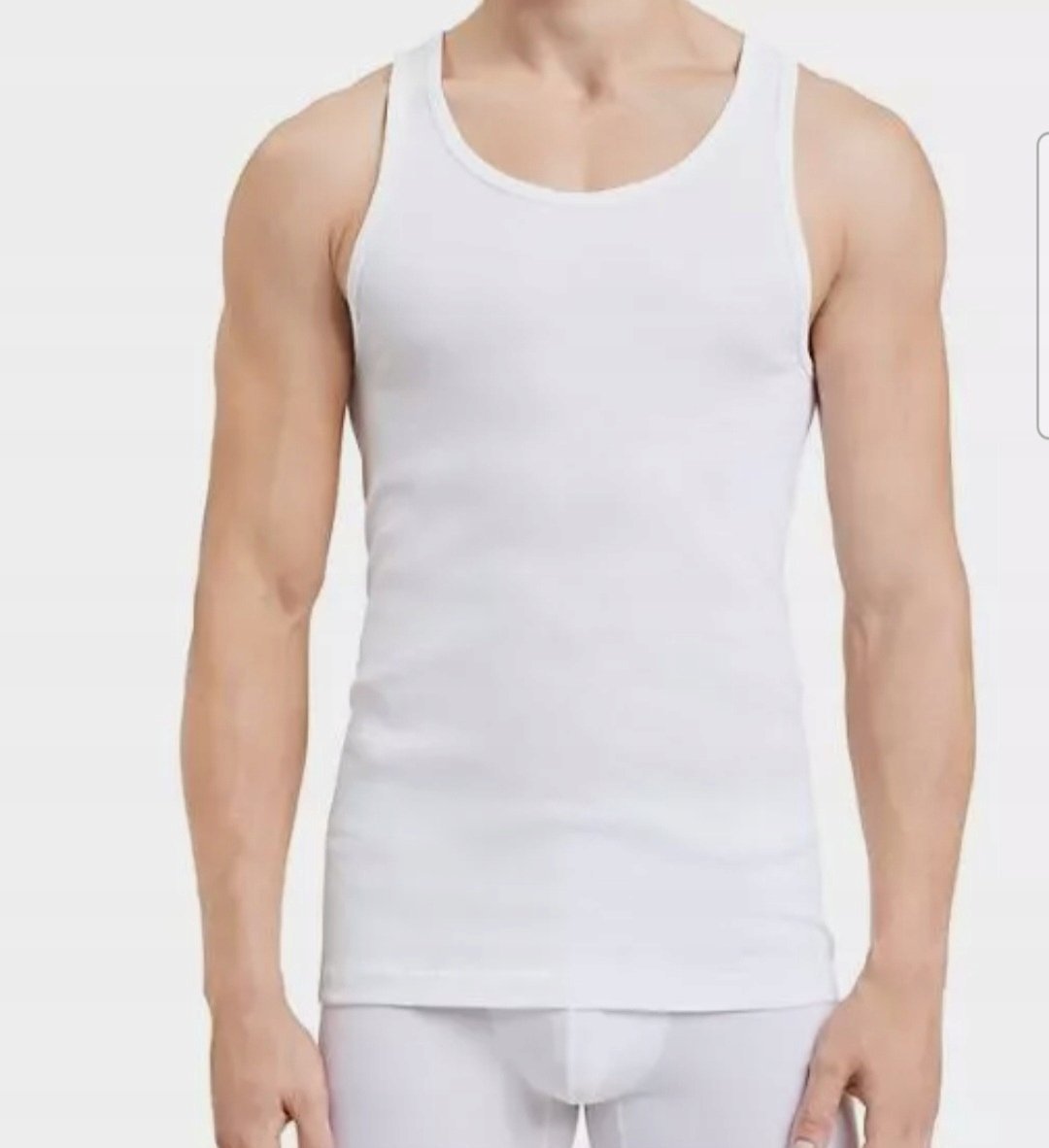 CALVIN KLEIN TANK TOP MĘSKI Koszulka na ramiączka 3-PACK SLIM FIT BIAŁY S