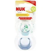 Smoczki uspokajające - Nuk Smoczek uspokajający lateksowy 18-36m Star 10737046 2 szt. - miniaturka - grafika 1