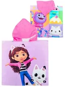 Ręczniki - Ponczo kąpielowe z kapturem ręcznik Koci Domek Gabi mikrofibra - miniaturka - grafika 1