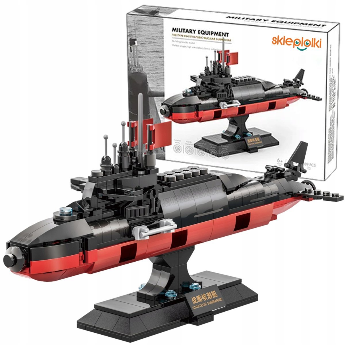 KLOCKI KONSTRUKCYJNE ŁÓDŹ STRATEGICZNY OKRĘT PODWODNY MODEL DLA DZIECI 389