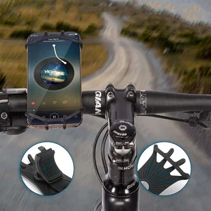 Uchwyt rowerowy silikonowy RockBros LF436BK na rower motocykl hulajnogę na kierownicę do telefonu Czarny - Akcesoria rowerowe - miniaturka - grafika 5