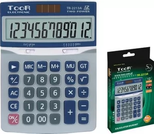 KW Trade Kalkulator biurowy TooR TR-2213A 12 pozycji metalowa pokrywa - Przybory szkolne - miniaturka - grafika 1