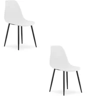 Krzesła - Krzesło skandynawskie białe WAT nogi czarne 2 szt. do kuchni biuro Loft - miniaturka - grafika 1